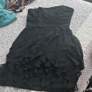 Le Chateau Black Strapless Ruffle Dress
